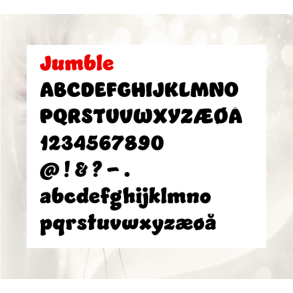 Jumble � komplet bogstavs�t (store + sm� bogstaver)