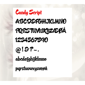 Candy Script � komplet bogstavs�t (store + sm� bogstaver)